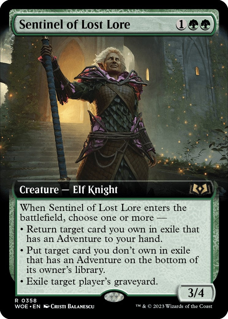Image for Sentinel of Lost Lore (Extended Art) (358) (Wilds of Eldraine) - Magic: The Gathering