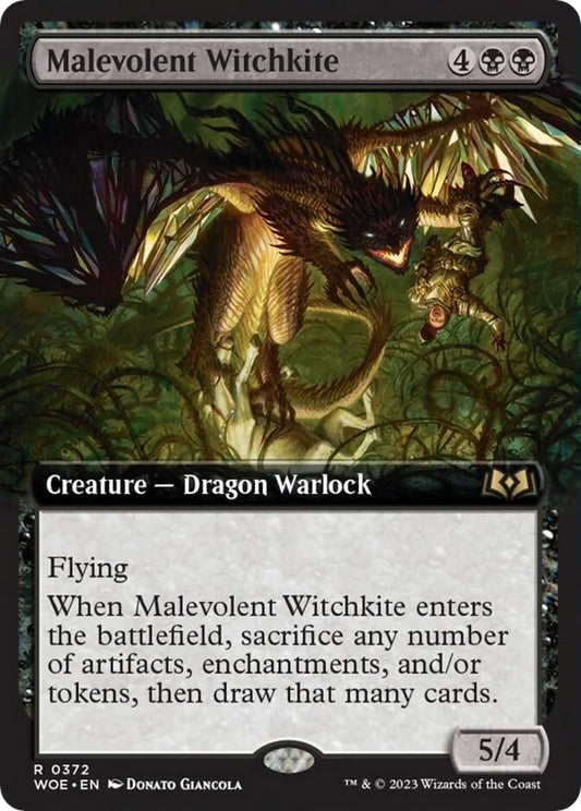 Image for Malevolent Witchkite (Extended Art) (372) (Wilds of Eldraine) - Magic: The Gathering