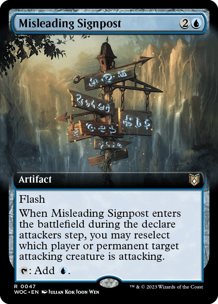 Image for Misleading Signpost (Extended Art) (47) (Commander: Wilds of Eldraine) - Magic: The Gathering