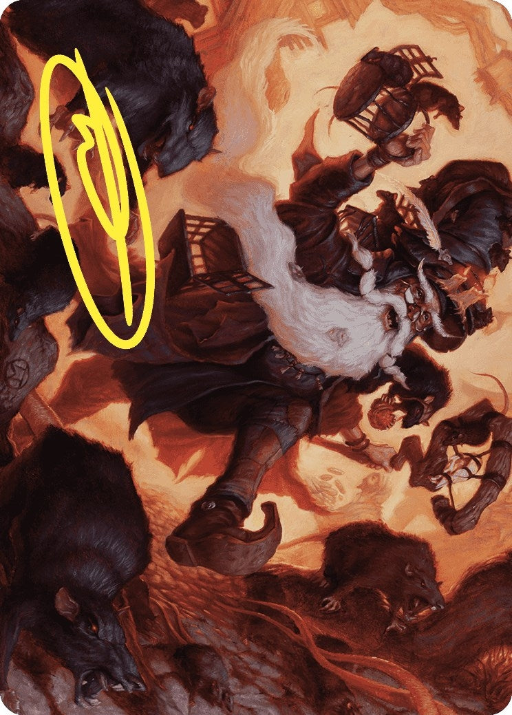 Image for Tattered Ratter Art Card (Gold-Stamped Signature) (20) (Art Series: Wilds of Eldraine) - Magic: The Gathering