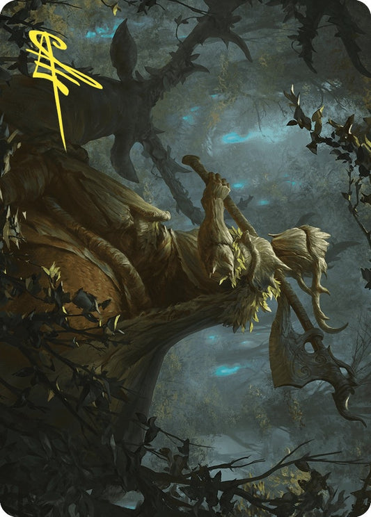 Image for Verdant Outrider Art Card (Gold-Stamped Signature) (28) (Art Series: Wilds of Eldraine) - Magic: The Gathering