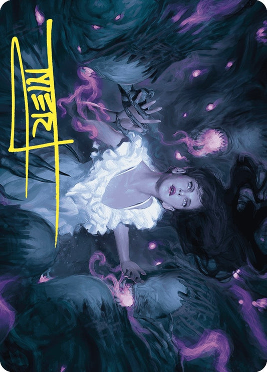 Image for Neva, Stalked by Nightmares Art Card (Gold-Stamped Signature) (30) (Art Series: Wilds of Eldraine) - Magic: The Gathering