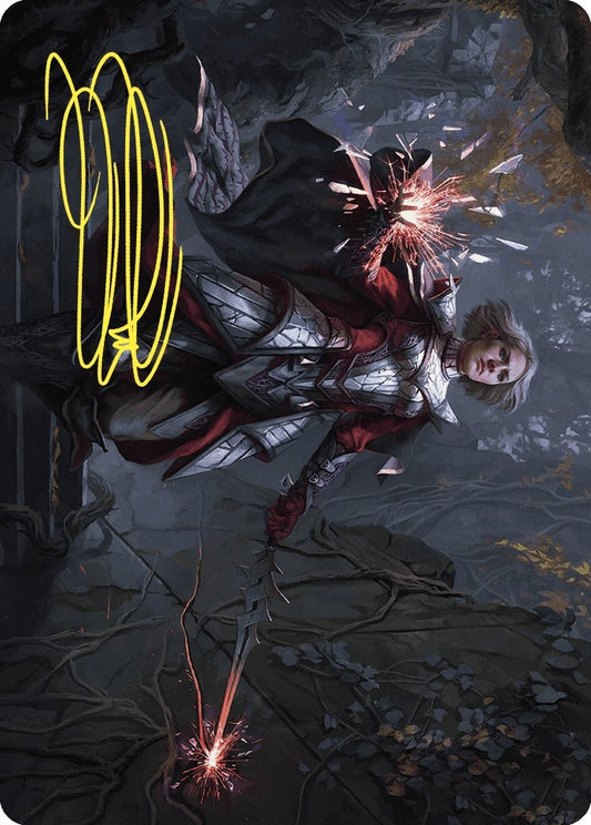 Image for Rowan, Scion of War Art Card (31/81) (Gold-Stamped Signature) (31) (Art Series: Wilds of Eldraine) - Magic: The Gathering