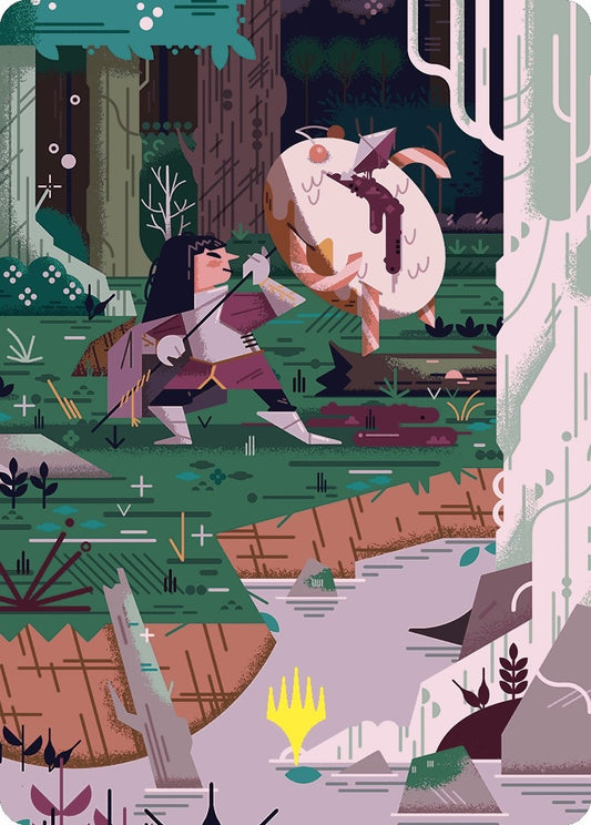 Image for Stab Wound Art Card (Gold-Stamped Planeswalker Symbol) (69) (Art Series: Wilds of Eldraine) - Magic: The Gathering