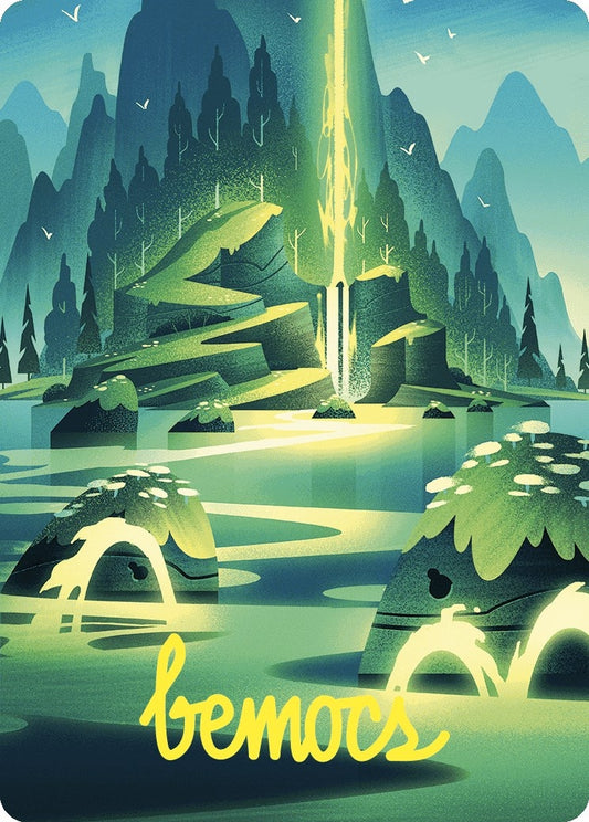 Image for Leyline of Abundance Art Card (Gold-Stamped Signature) (73) (Art Series: Wilds of Eldraine) - Magic: The Gathering