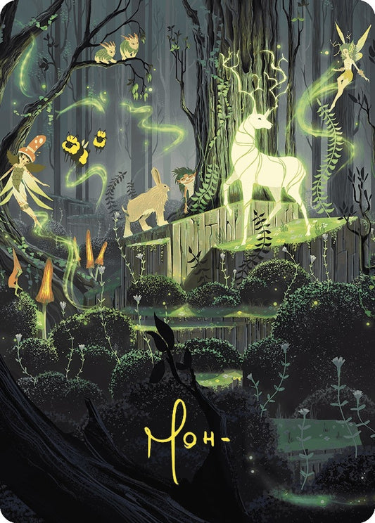 Image for Primal Vigor Art Card (Gold-Stamped Signature) (74) (Art Series: Wilds of Eldraine) - Magic: The Gathering