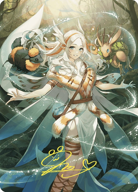 Image for Greater Auramancy Anime Art Card (Gold-Stamped Signature) (76) (Art Series: Wilds of Eldraine) - Magic: The Gathering