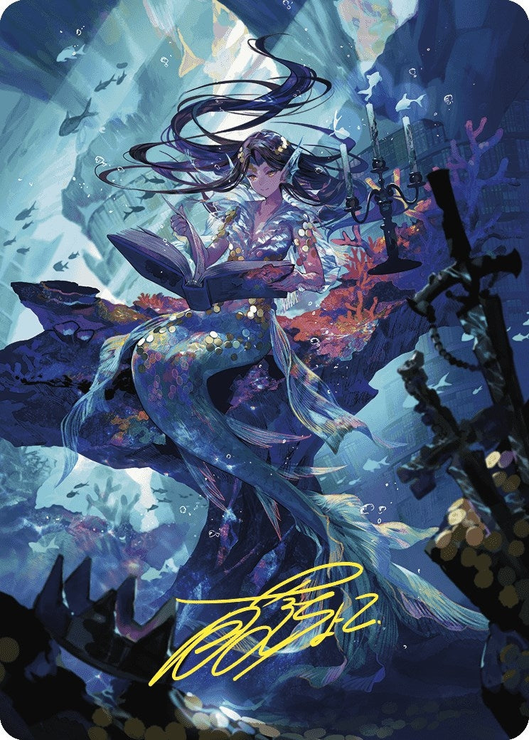 Image for Rhystic Study Art Card (Gold-Stamped Signature) (79) (Art Series: Wilds of Eldraine) - Magic: The Gathering