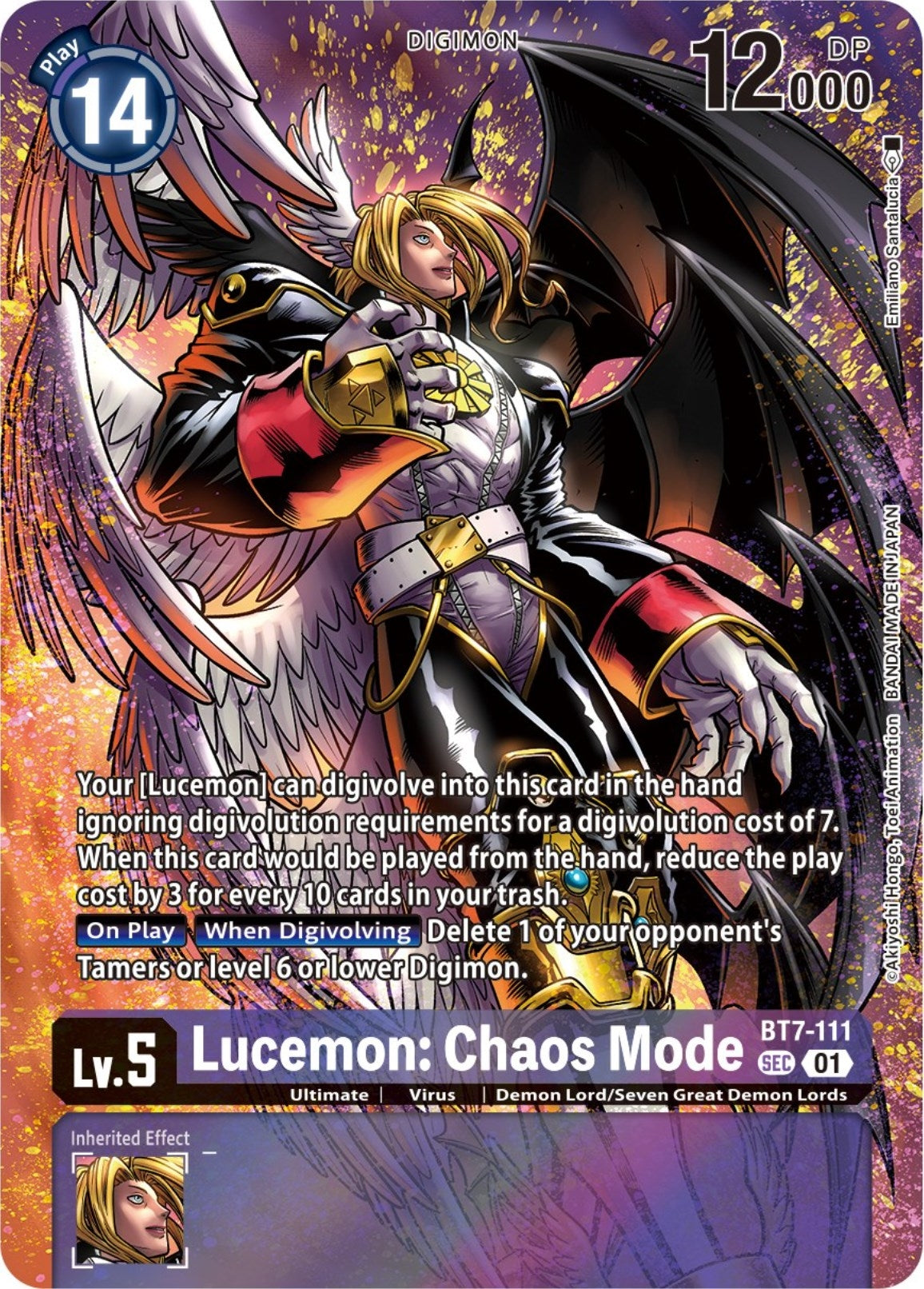 Image for Lucemon: Chaos Mode (Premium Binder Set) (BT7-111 SEC) (Next Adventure) - Digimon Card Game