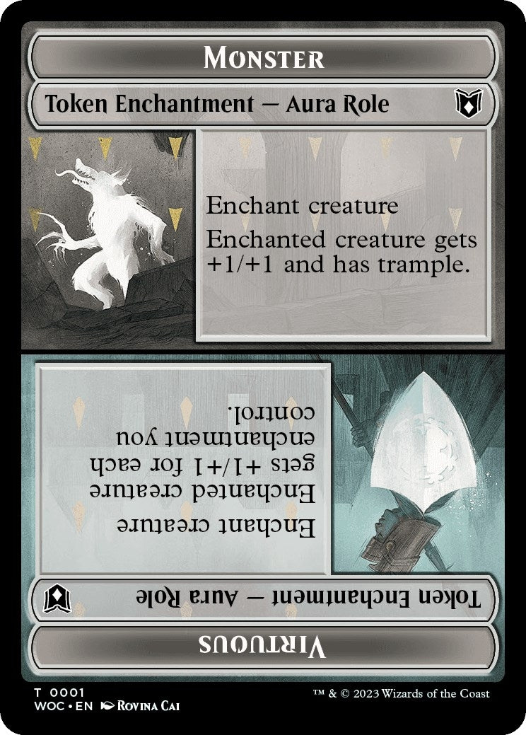 Image for Monster Role / Virtuous Role // Royal Role / Virtuous Role Double-Sided Token (1 // 2) (Commander: Wilds of Eldraine) - Magic: The Gathering