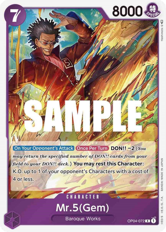 Image for Mr.5 (Gem) (OP04-072) (Kingdoms of Intrigue) - One Piece Card Game