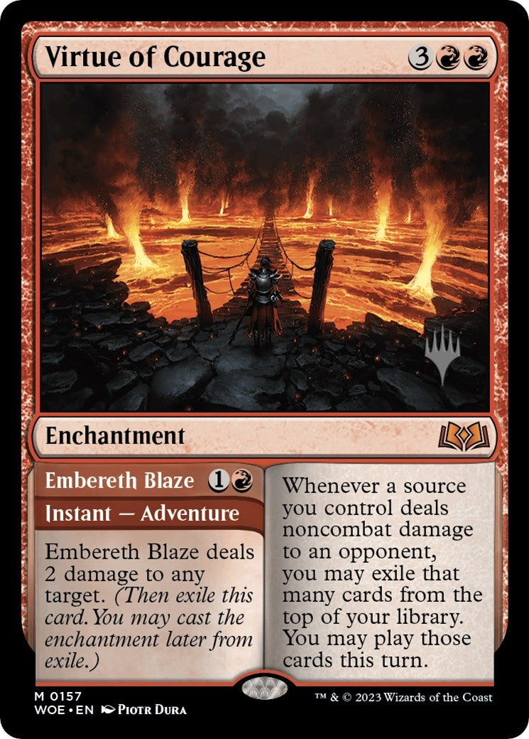 Image for Virtue of Courage (157) (Promo Pack: Wilds of Eldraine) - Magic: The Gathering