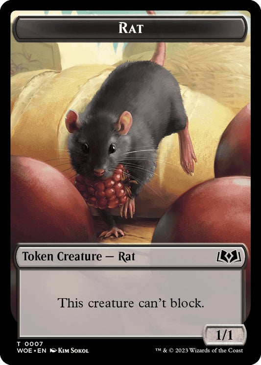 Image for Rat // Food (0012) Double-Sided Token (7 // 12) (Wilds of Eldraine) - Magic: The Gathering