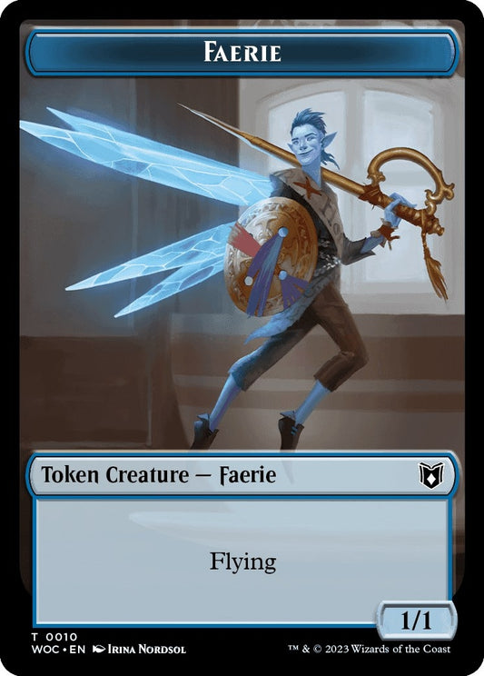Image for Faerie // Saproling Double-Sided Token (10 // 15) (Commander: Wilds of Eldraine) - Magic: The Gathering