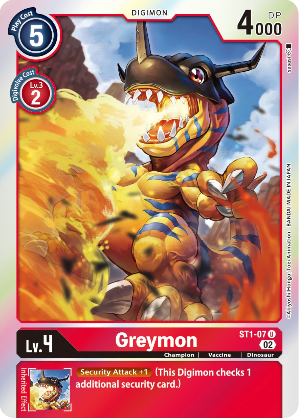 Image for Greymon - ST1-07 (Resurgence Booster Reprint) (ST1-07 U) (Resurgence Booster) - Digimon Card Game
