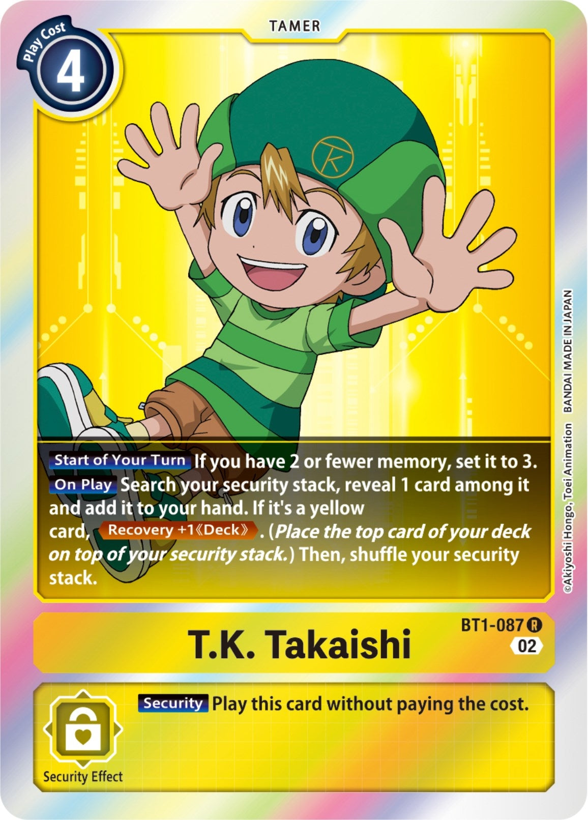 Image for T.K. Takaishi (Resurgence Booster Reprint) (BT1-087 R) (Resurgence Booster) - Digimon Card Game