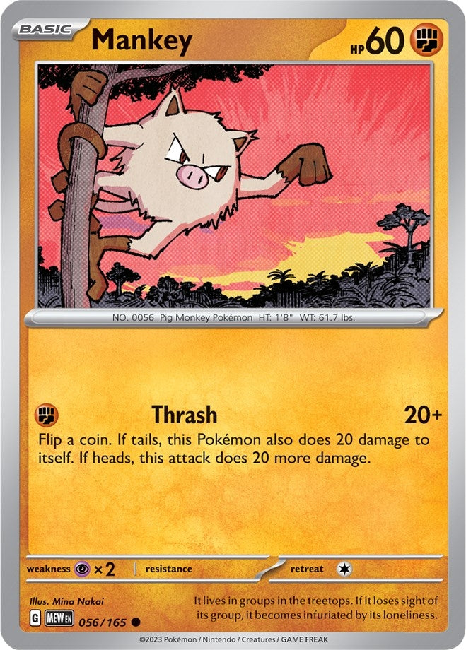 Image for Mankey (056/165) (SV: Scarlet & Violet 151) - Pokemon