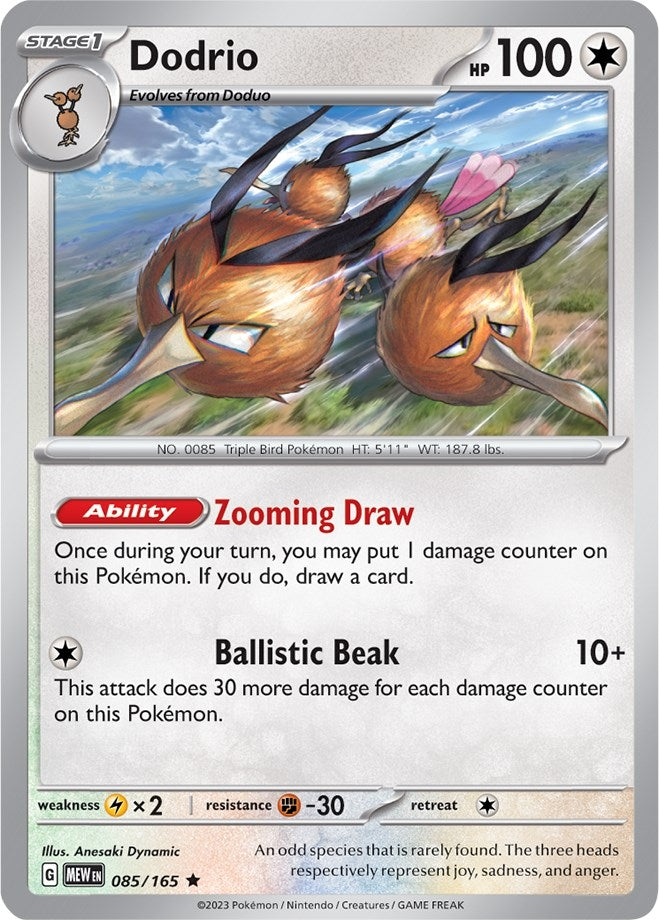 Image for Dodrio (085/165) (SV: Scarlet & Violet 151) - Pokemon