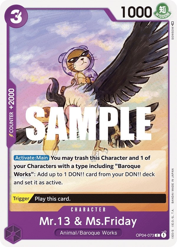 Image for Mr.13 & Ms.Friday (OP04-073) (Kingdoms of Intrigue) - One Piece Card Game