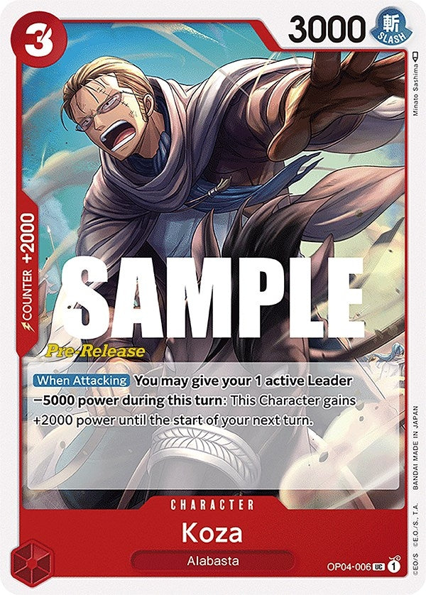 Image for Koza (OP04-006) (Kingdoms of Intrigue Pre-Release Cards) - One Piece Card Game