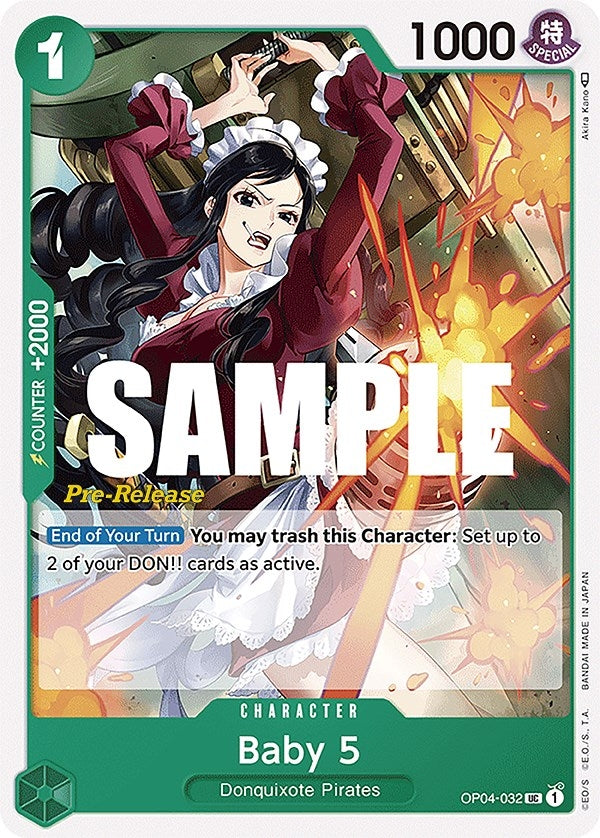 Image for Baby 5 (OP04-032) (Kingdoms of Intrigue Pre-Release Cards) - One Piece Card Game