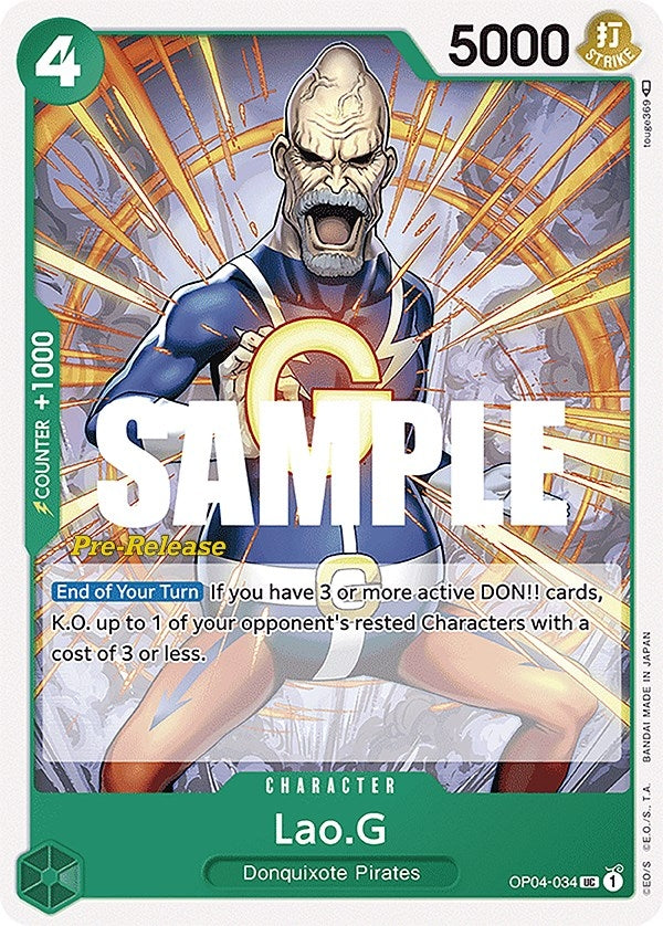 Image for Lao.G (OP04-034) (Kingdoms of Intrigue Pre-Release Cards) - One Piece Card Game