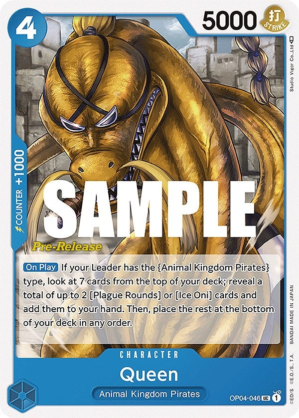 Image for Queen (OP04-046) (Kingdoms of Intrigue Pre-Release Cards) - One Piece Card Game