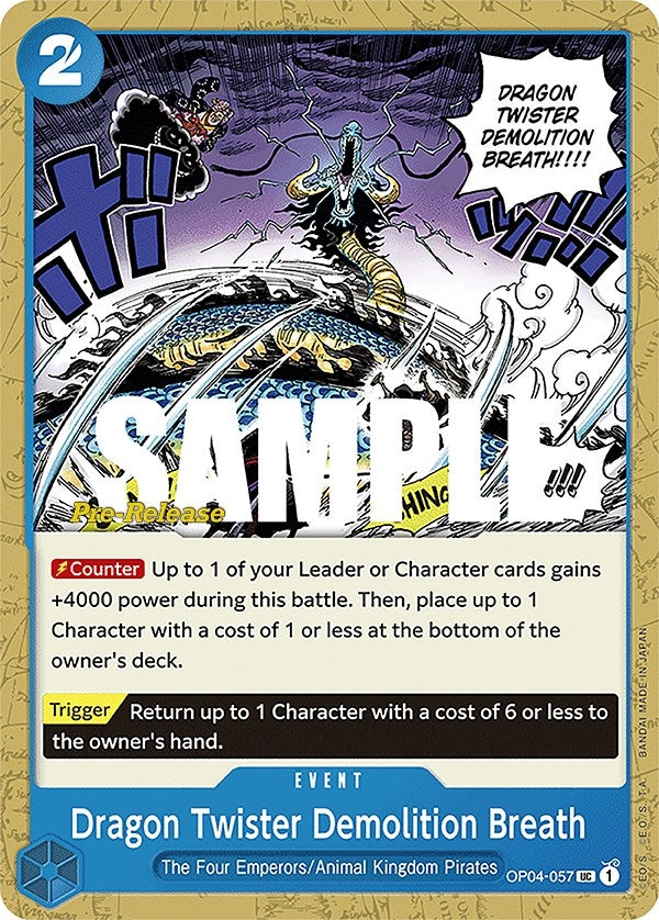 Image for Dragon Twister Demolition Breath (OP04-057) (Kingdoms of Intrigue Pre-Release Cards) - One Piece Card Game