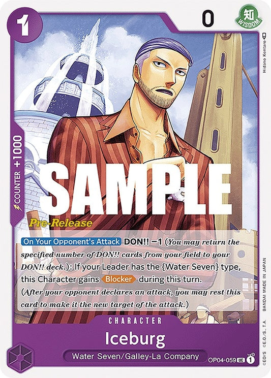 Image for Iceburg (OP04-059) (Kingdoms of Intrigue Pre-Release Cards) - One Piece Card Game