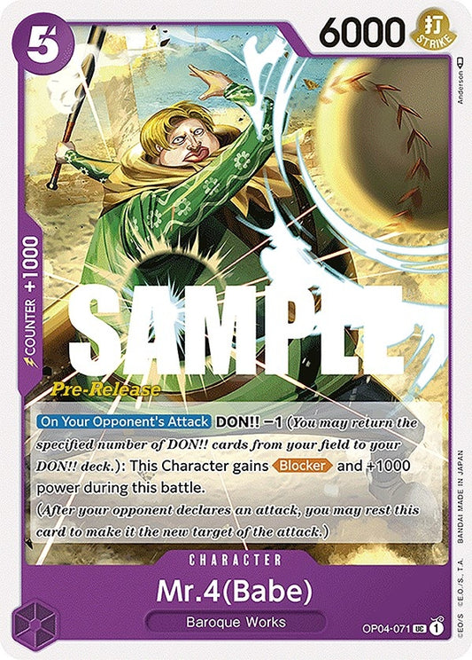 Image for Mr.4 (Babe) (OP04-071) (Kingdoms of Intrigue Pre-Release Cards) - One Piece Card Game