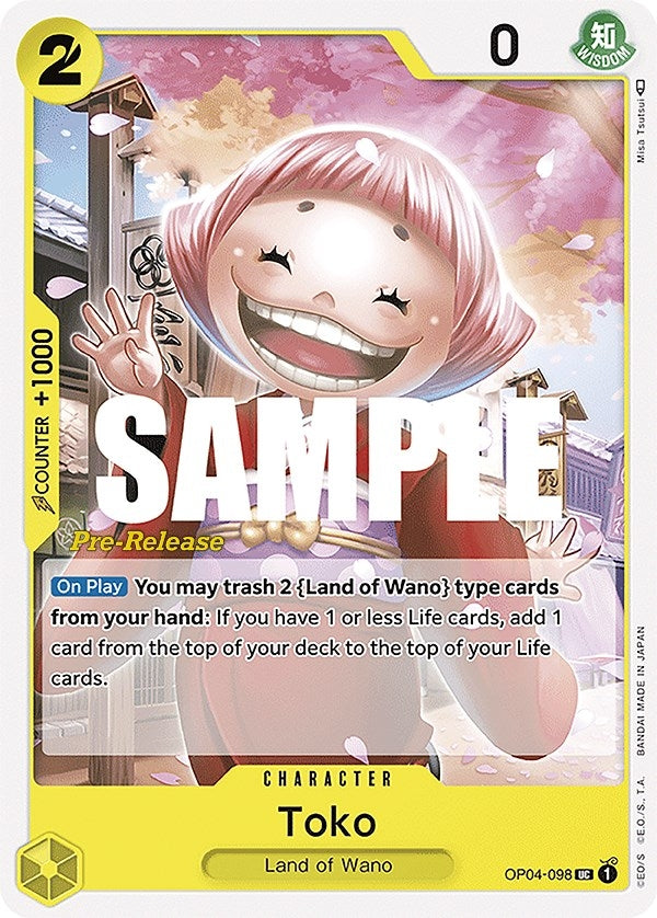 Image for Toko (OP04-098) (Kingdoms of Intrigue Pre-Release Cards) - One Piece Card Game