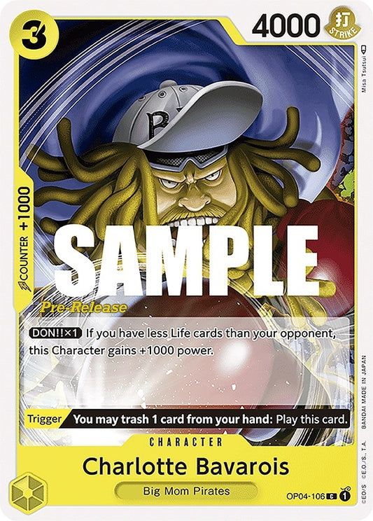 Image for Charlotte Bavarois (OP04-106) (Kingdoms of Intrigue Pre-Release Cards) - One Piece Card Game