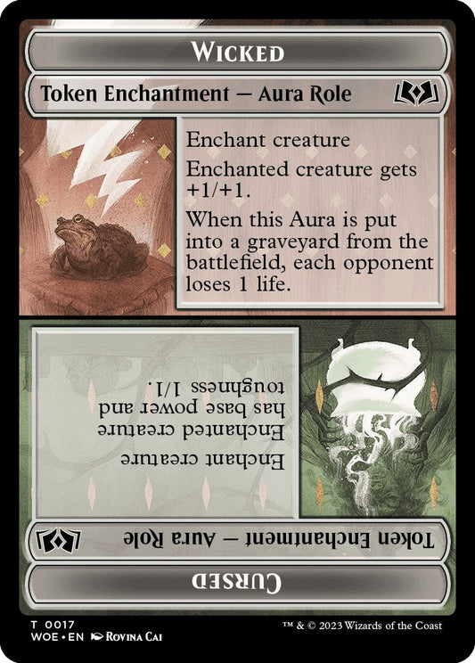 Image for Wicked Role / Cursed Role // Emblem - On An Adventure Double-Sided Token (17 // 18) (Wilds of Eldraine) - Magic: The Gathering