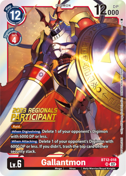 Image for Gallantmon (2023 Regionals Participant) (BT12-018 SR) (Across Time) - Digimon Card Game