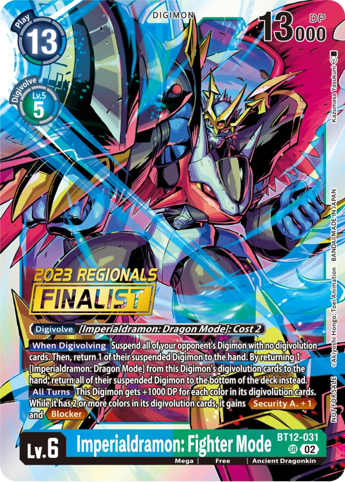 Image for Imperialdramon: Fighter Mode (2023 Regionals Finalist) (BT12-031 SR) (Across Time) - Digimon Card Game