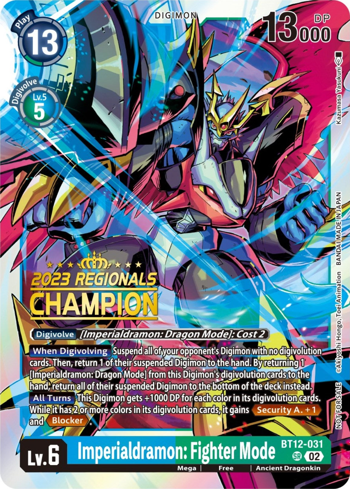 Image for Imperialdramon: Fighter Mode (2023 Regionals Champion) (BT12-031 SR) (Across Time) - Digimon Card Game