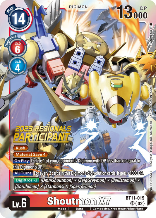 Image for Shoutmon X7 (2023 Regionals Participant) (BT11-019 SR) (Dimensional Phase) - Digimon Card Game