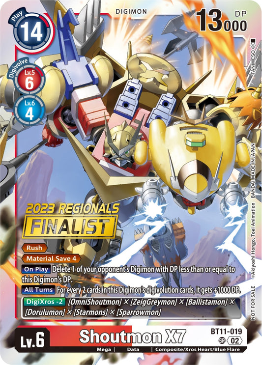 Image for Shoutmon X7 (2023 Regionals Finalist) (BT11-019 SR) (Dimensional Phase) - Digimon Card Game