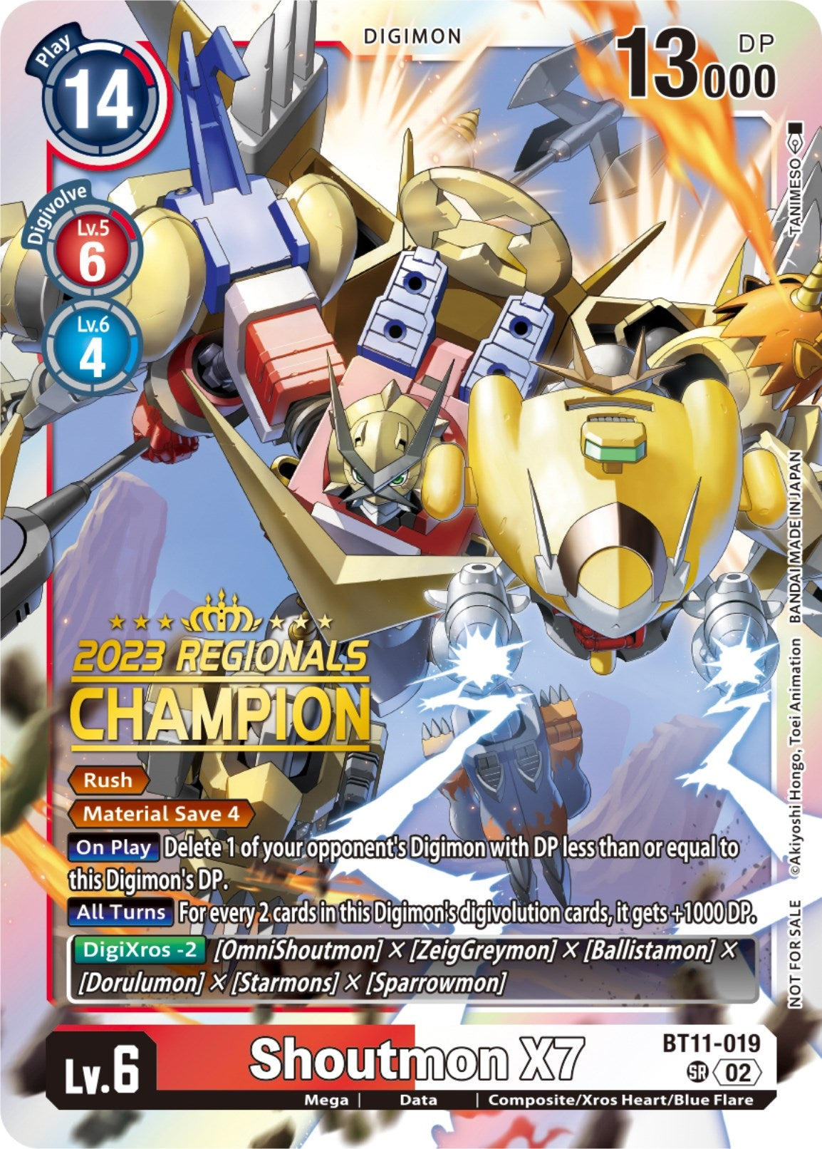 Image for Shoutmon X7 (2023 Regionals Champion) (BT11-019 SR) (Dimensional Phase) - Digimon Card Game