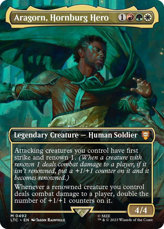 Image for Aragorn, Hornburg Hero (Borderless) (492) (Commander: The Lord of the Rings: Tales of Middle-earth) - Magic: The Gathering