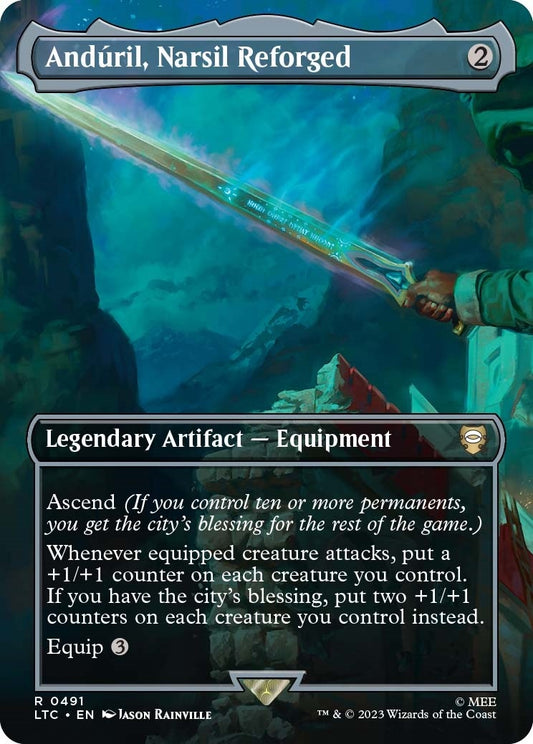 Image for Anduril, Narsil Reforged (Borderless) (491) (Commander: The Lord of the Rings: Tales of Middle-earth) - Magic: The Gathering
