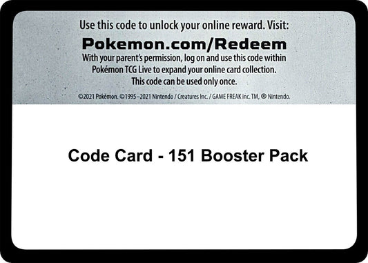 Image for Code Card - 151 Booster Pack (SV: Scarlet & Violet 151) - Pokemon