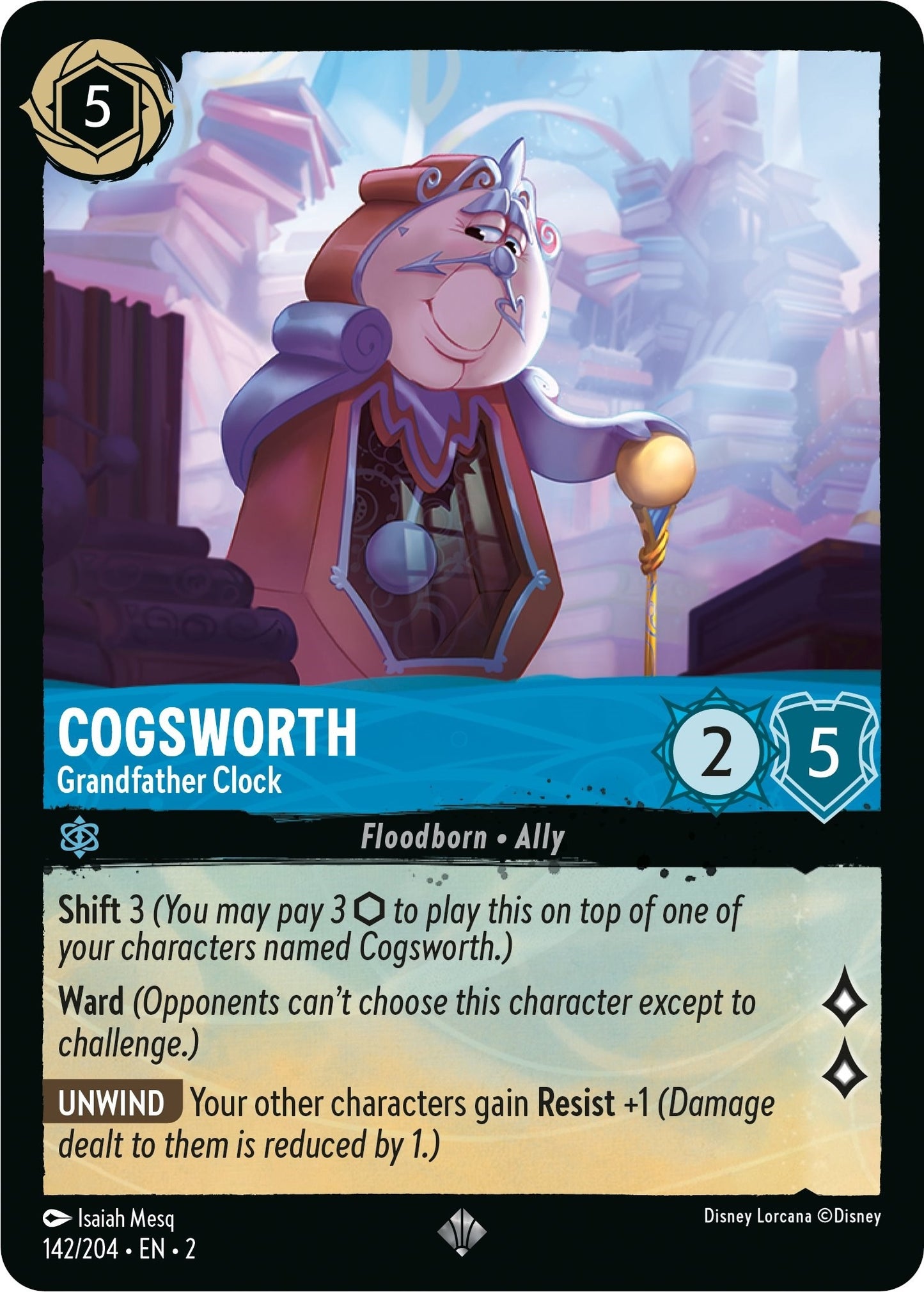 Image for Cogsworth - Grandfather Clock (142/204) (Rise of the Floodborn) - Disney Lorcana