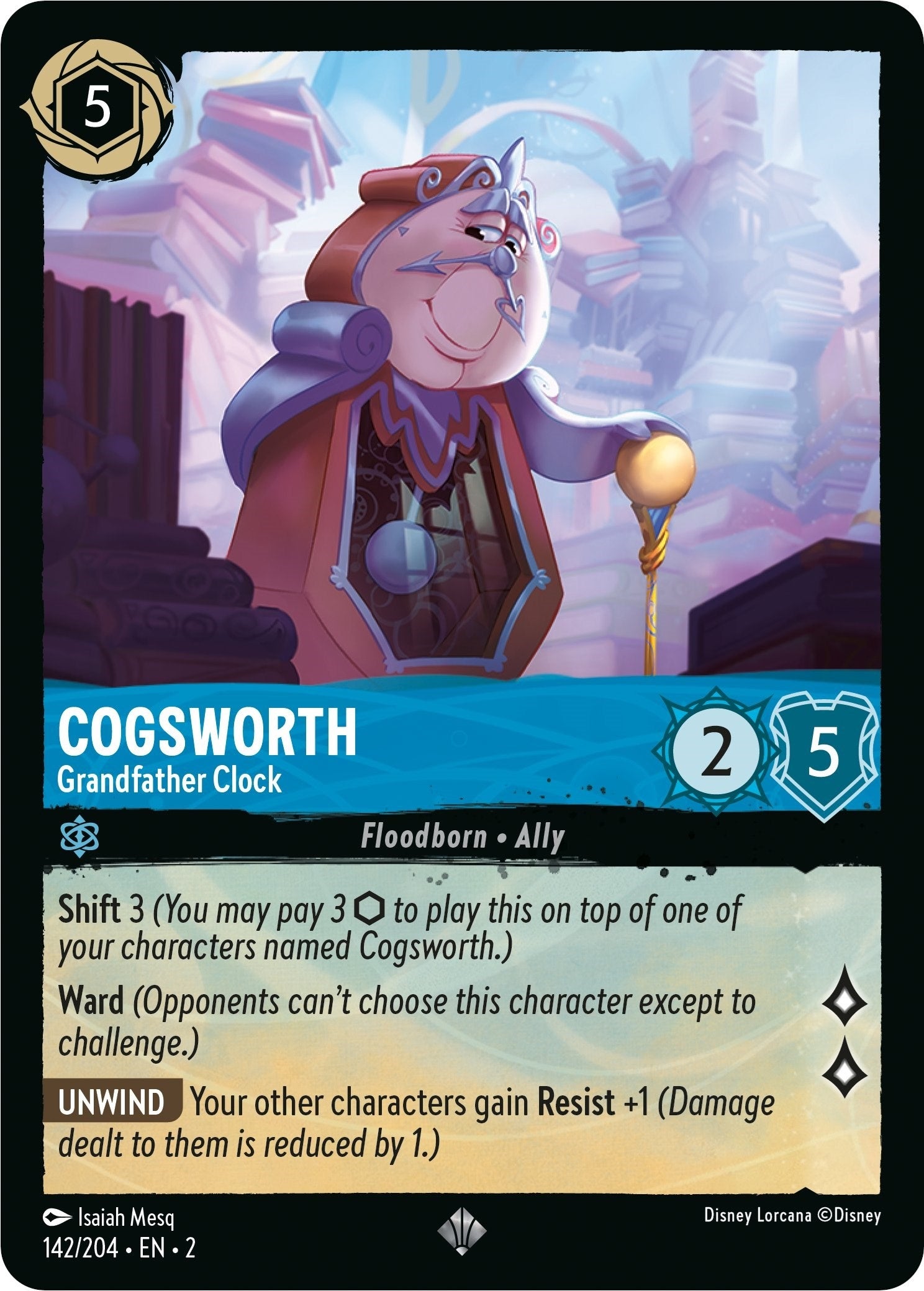Image for Cogsworth - Grandfather Clock (142/204) (Rise of the Floodborn) - Disney Lorcana