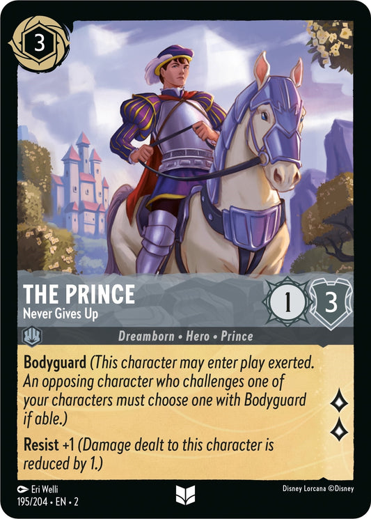 Image for The Prince - Never Gives Up (195/204) (Rise of the Floodborn) - Disney Lorcana