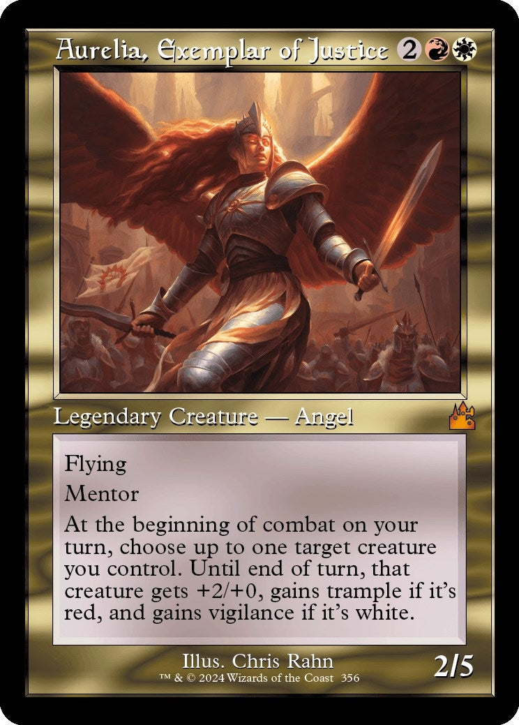 Image for Aurelia, Exemplar of Justice (Retro Frame) (356) (Ravnica Remastered) - Magic: The Gathering