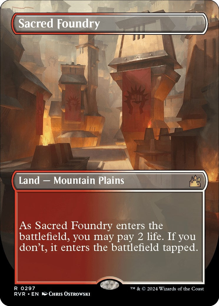 Image for Sacred Foundry (Borderless) (297) (Ravnica Remastered) - Magic: The Gathering