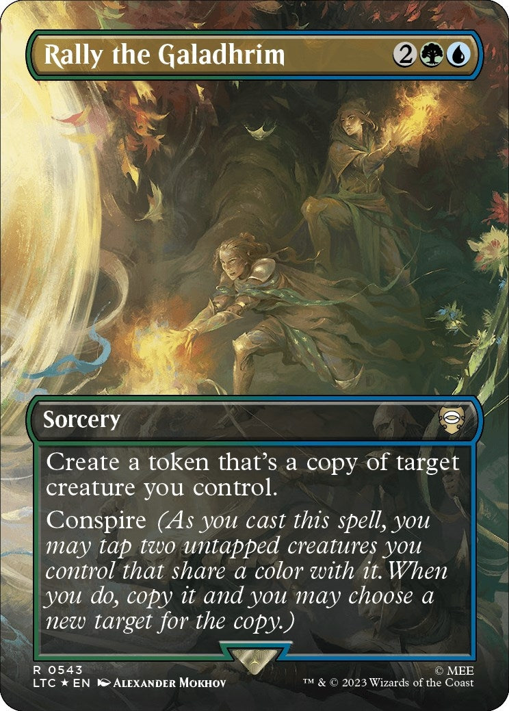 Image for Rally the Galadhrim (Borderless) (Surge Foil) (543) (Commander: The Lord of the Rings: Tales of Middle-earth) - Magic: The Gathering