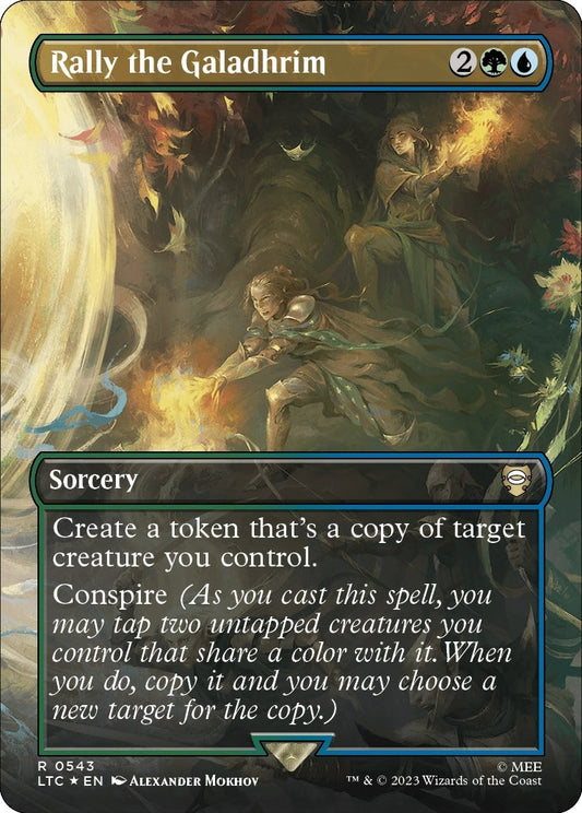 Image for Rally the Galadhrim (Borderless) (Surge Foil) (543) (Commander: The Lord of the Rings: Tales of Middle-earth) - Magic: The Gathering