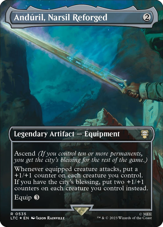 Image for Anduril, Narsil Reforged (Borderless) (Surge Foil) (535) (Commander: The Lord of the Rings: Tales of Middle-earth) - Magic: The Gathering